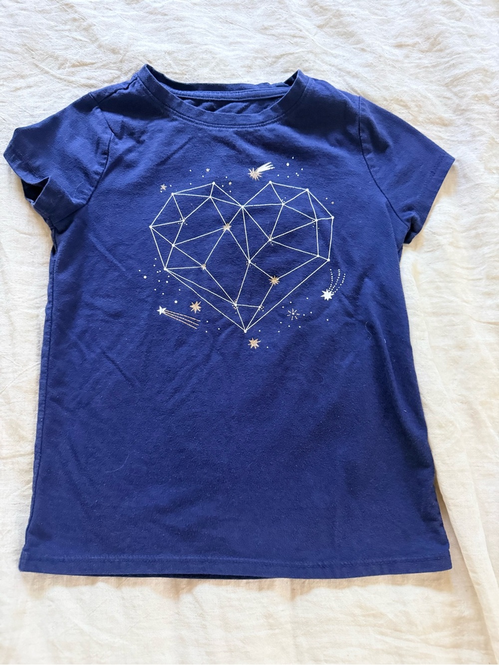 Cat & Jack Navy Short Sleeve Geometric Heart Tee